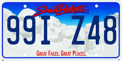 SD license plate 99IZ48