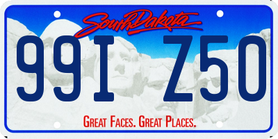 SD license plate 99IZ50