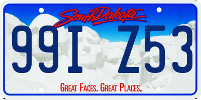 SD license plate 99IZ53