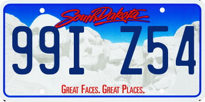 SD license plate 99IZ54