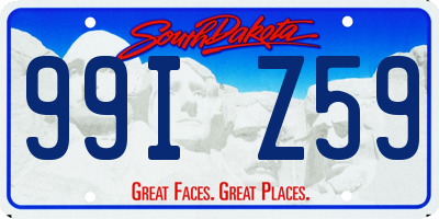 SD license plate 99IZ59