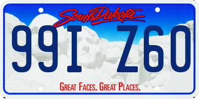 SD license plate 99IZ60