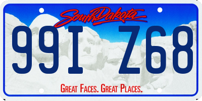 SD license plate 99IZ68