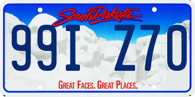 SD license plate 99IZ70