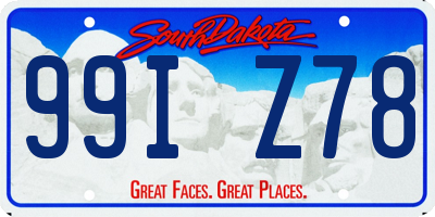 SD license plate 99IZ78