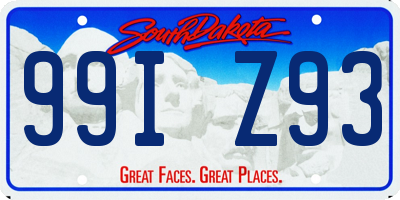 SD license plate 99IZ93