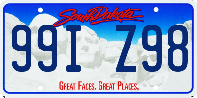 SD license plate 99IZ98