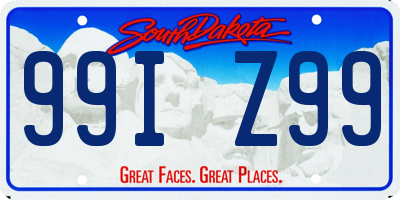 SD license plate 99IZ99