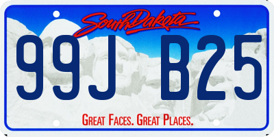 SD license plate 99JB25