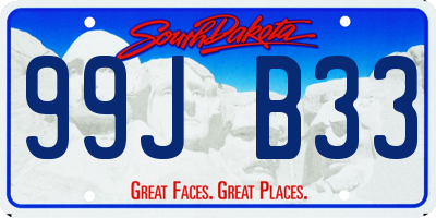 SD license plate 99JB33