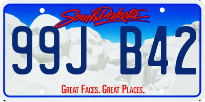 SD license plate 99JB42