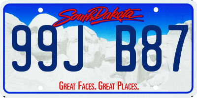 SD license plate 99JB87