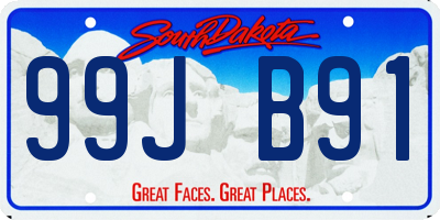 SD license plate 99JB91