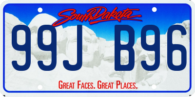 SD license plate 99JB96