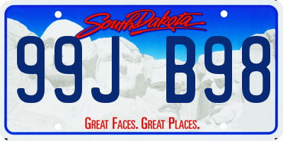 SD license plate 99JB98