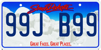 SD license plate 99JB99