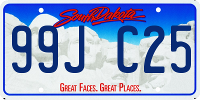 SD license plate 99JC25