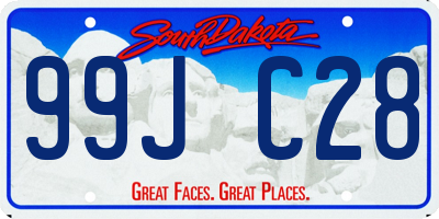 SD license plate 99JC28