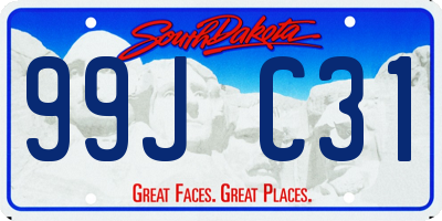 SD license plate 99JC31