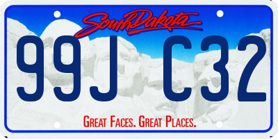 SD license plate 99JC32