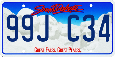 SD license plate 99JC34
