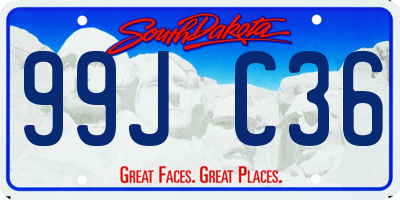 SD license plate 99JC36
