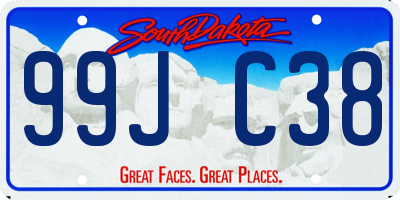 SD license plate 99JC38