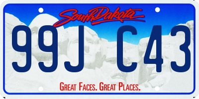 SD license plate 99JC43