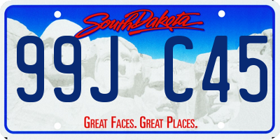 SD license plate 99JC45