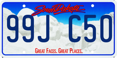 SD license plate 99JC50