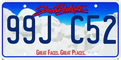 SD license plate 99JC52