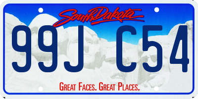 SD license plate 99JC54