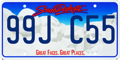 SD license plate 99JC55