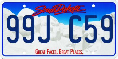 SD license plate 99JC59