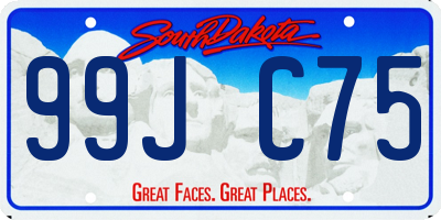 SD license plate 99JC75
