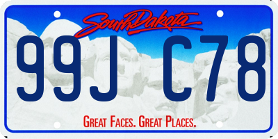 SD license plate 99JC78