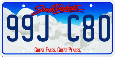 SD license plate 99JC80