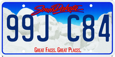 SD license plate 99JC84