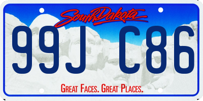 SD license plate 99JC86