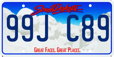 SD license plate 99JC89