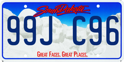 SD license plate 99JC96