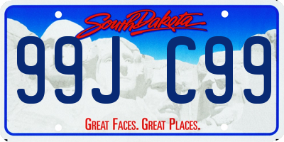 SD license plate 99JC99