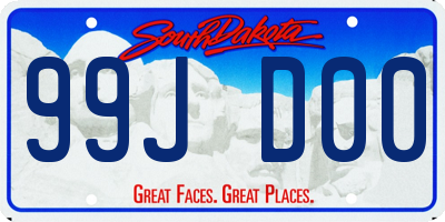 SD license plate 99JD00