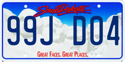 SD license plate 99JD04