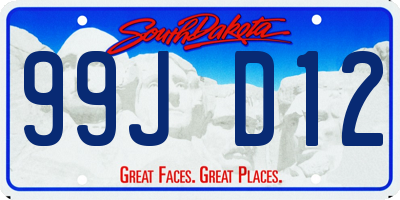 SD license plate 99JD12
