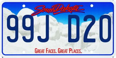 SD license plate 99JD20
