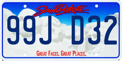 SD license plate 99JD32