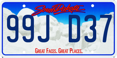 SD license plate 99JD37