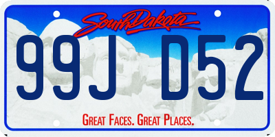 SD license plate 99JD52