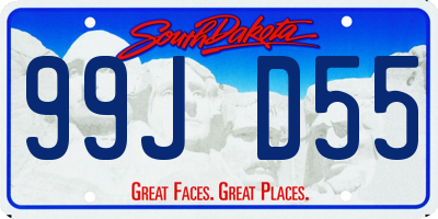 SD license plate 99JD55